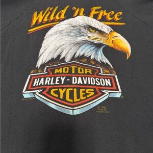 Vintage 1985 3D Emblem Harley Crew Neck Sweatshirt with Pappys Customs back hit